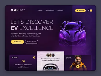 SparkLine | Web Design Concept app brand identity branding concept design electric vehicles ev graphic design logo mobile design mockup responsive tablet ui uiux user experience vector web design website concept website mockup