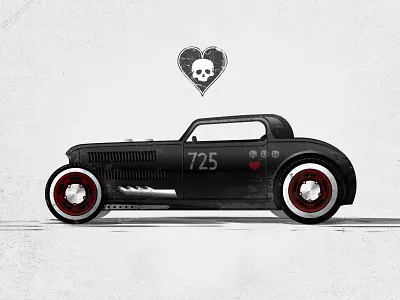 Salt Flats - Coupe coupe hot rod illustration illustrator salt flats