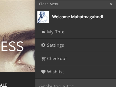 Off Canvas Log In design ui ux