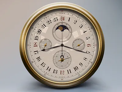 24 Hour Clock circle clock icon realistic time