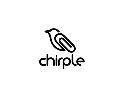 Chirple animals bird logo logo design logos mascot paperclip