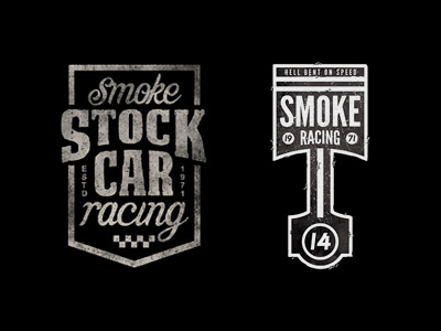 Smoke Badges badge branding illustrator logo patch photoshop racing smoke texture vintage