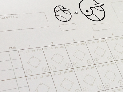 Scorecard Prototype baseball illustration paper scorecard