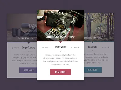 Posts blog button card icons interface photo post retro ui vintage