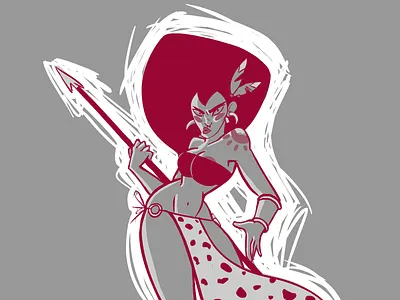 African Girl african doodle fighter girl illustration lapendeja woman