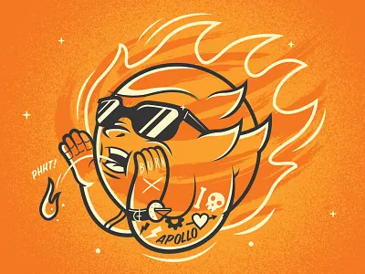 Sunspit apollo burn fire illustration skull spit sun sun dial sunglasses tattoo