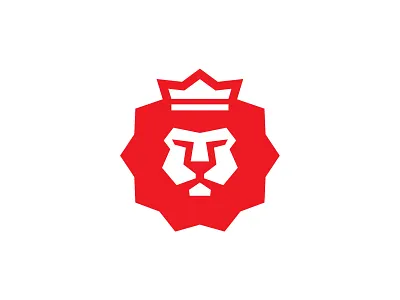 More Lion bold crown geometric heavy lion logo simple