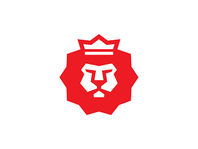 More Lion bold crown geometric heavy lion logo simple