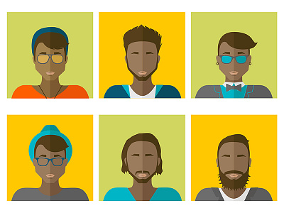 Flat avatar set avatar boy flat hipster