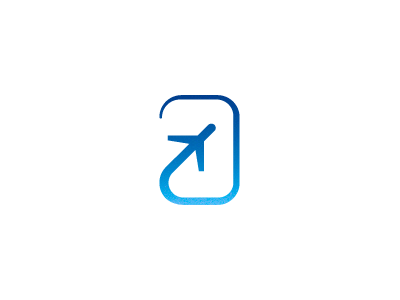 Trip airplane arrow design icon logo mark plane track travel trip unused window