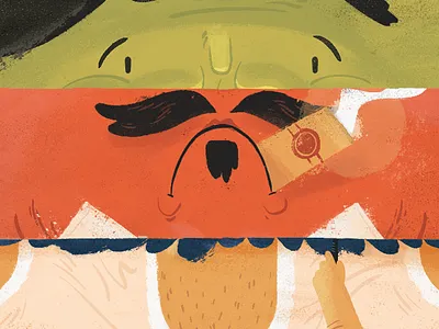 Don't smoke. character cigar face illustration mashup paint worried