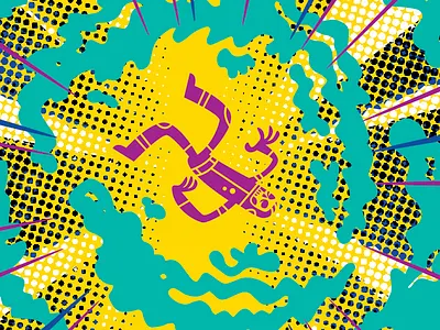 Bloom astronaut halftone. illustration silk screen space