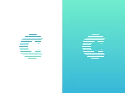 Exploring Marks c focus lab gradient letterform lines logo mark tech