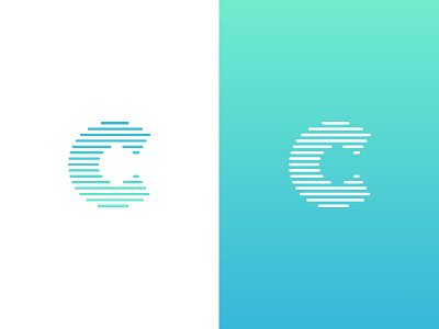 Exploring Marks c focus lab gradient letterform lines logo mark tech