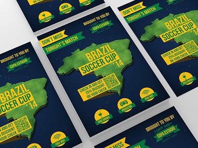 Brazil World Cup Flyer 3d brazil brazil world cup brazil world cup 2014 cafe flyer football map restaurant sports world world cup