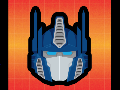 A whole different set of headgear... 1980s autobot flat grain illustration optimus prime transformers vector vintage