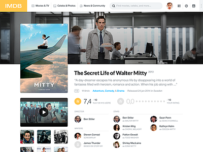 IMDb flat gui imdb movies ui web web design