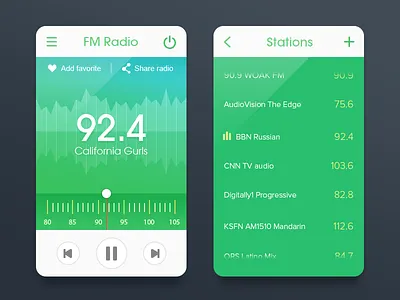 Fm Radio fm ios iphone music player radio ui ux