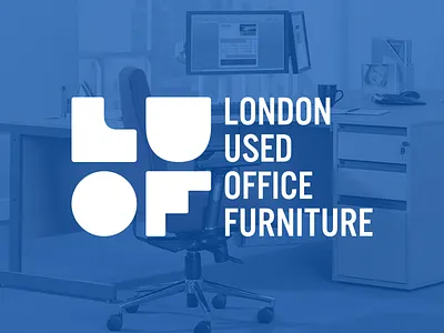 London Used Office Furniture branding geometric logo mono