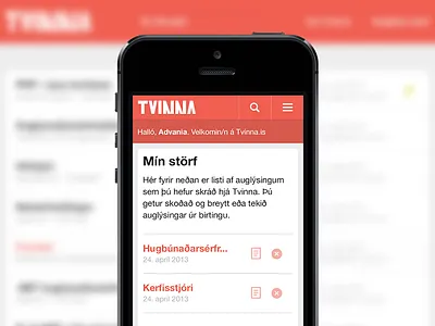 New Tvinna board job jobs mobile responsive tvinna