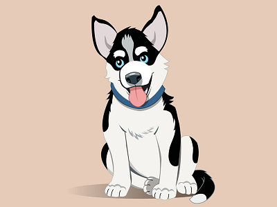 Husky Pup dog husky illustrator vector