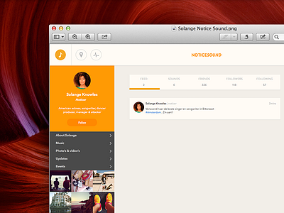NoticeSound interface app interface list noticesound ui webdesign website