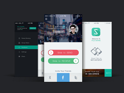 File Share app UI design app design flat ios7 ui ux