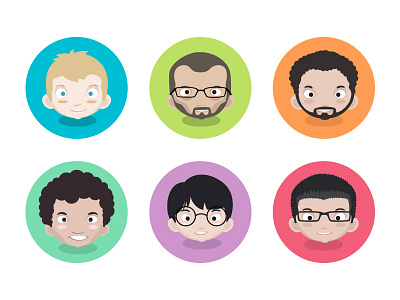 Head Shot agency bbs caricature colors flat head illustration vector