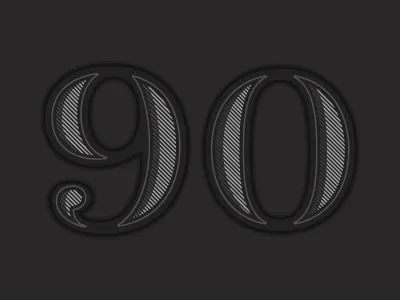 90 0 9 nine numbers typography zero