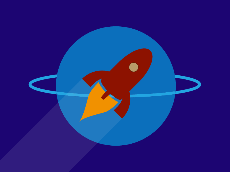 Illustrating a small story apple awww glasses hands machine planet rocket space story