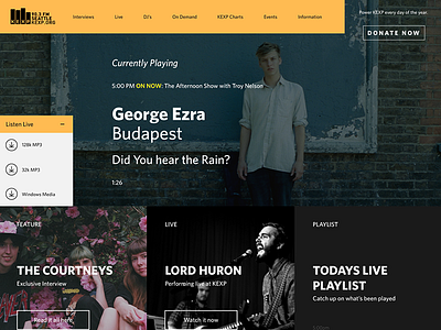 Redesign of KEXP design interaction interface kexp modular music radio redesign ui web