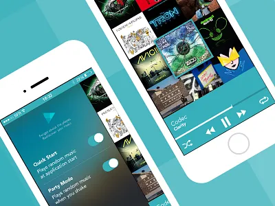 Discovers mainscreen & menu covers flat icon ios music play player