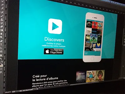 Discovers website covers flat music play player webdesign