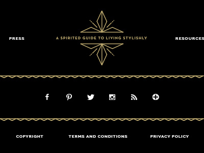 B&B Footer black clean gold sophisticated typography