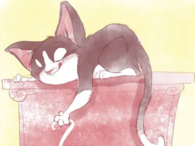 Cat Momday Dribb cat character design digital paint sketch