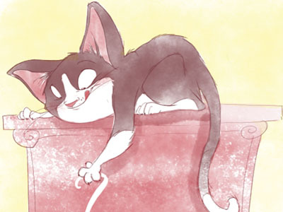 Cat Momday Dribb cat character design digital paint sketch