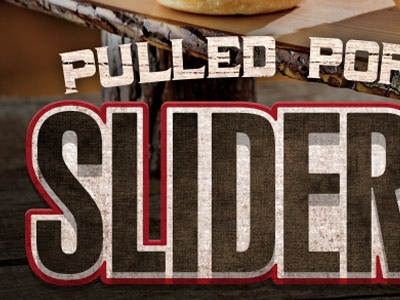 Pulled Pork Sliders food graphic motion red rustic slide twin peaks