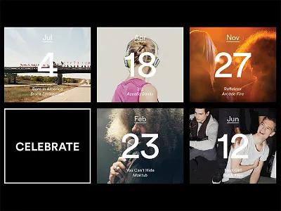 Celebrate Music WIP calendar grid modular music square