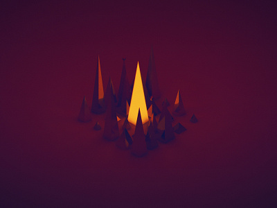 Poly bonfire c4d low poly