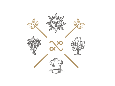 Restaurant mark grape icon line linework logo mark restaurant siberia stolz sun toque tree