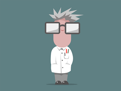 Scientist character illustration person professor scientist