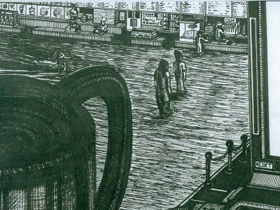 "Laptop" At least a portion of it. aliens coffee drawing duck food ink movie small