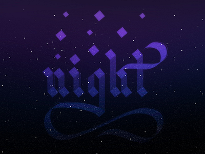 Night blackletter font handwriting lettering night t shirt type typography