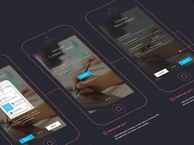 App Walkthrough design flat ios7 layout minimal mobile process ui user flow ux walkthrough wireframes