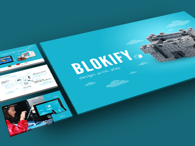 Blokify 3d 3d printing application blue castle pitch decks presentation print slide