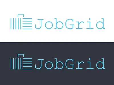 Jobgrid Logo Concept 1 blue briefcase grid job logo simple