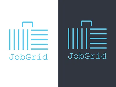 Jobgrid Logo Concept 01 - Square blue briefcase grid job logo simple