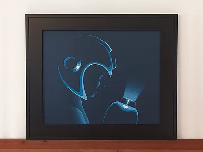 Weight Of The World printed dark game highlight illustration light mega man nes portrait print retro screen print