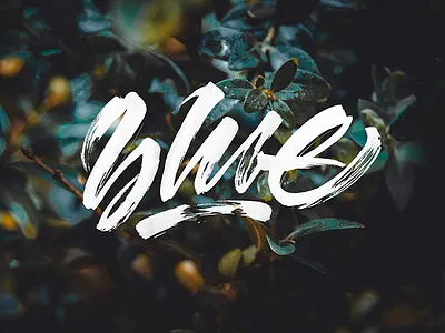 Brushpen calligraphy: Blue calligraphy pokras pokraslampas