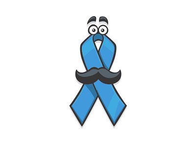 Prostate Cancer Awareness Ribbon awareness blue cancer carton mustache prostate ribbon